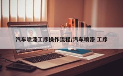 汽车喷漆工序操作流程/汽车喷漆 工序
